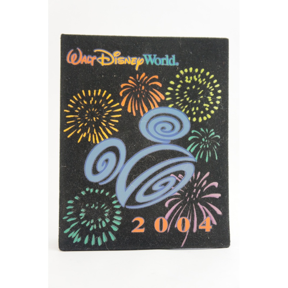 Vintage Walt Disney World 2004 Flocked Photo Album Fireworks 3 Page GC‎